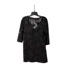 Apt. 9 Black Palm Tree Beach Swimsuit Cover Up Sz S